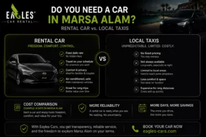 car rental or taxi